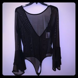 Black Mesh Bodysuit.
